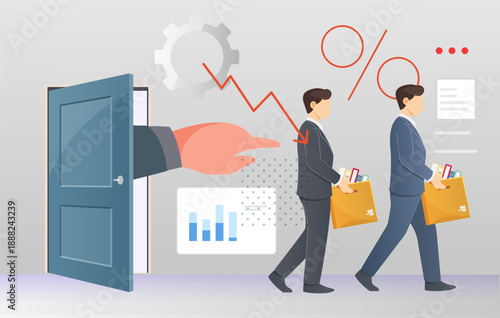 Lay Off - Loss of Job - Performance Review Exit - Illustration