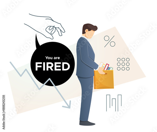 Lay Off - Loss of Job - Employee Fired- Illustration