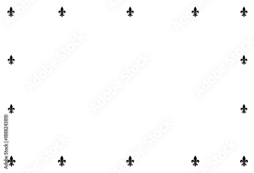 Elegant Minimalistic White Background with Fleur-de-Lis Motifs Arranged Symmetrically for a Timeless Classic Design Look