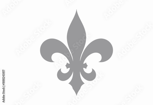 Wallpaper Mural Elegant Gray Fleur-de-Lis Emblem Symbolizing Royal Heritage and Timeless Tradition on a Minimalistic White Background Torontodigital.ca