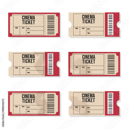 Set of vintage retro passes with barcodes and blank data fields. Timeless classic style ideal for print materials, branding, promotions, themed visuals and collectible uses.