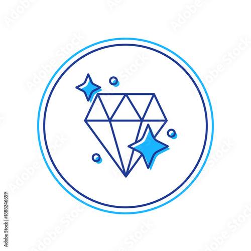 Filled outline Diamond icon isolated on white background. Jewelry symbol. Gem stone. Vector
