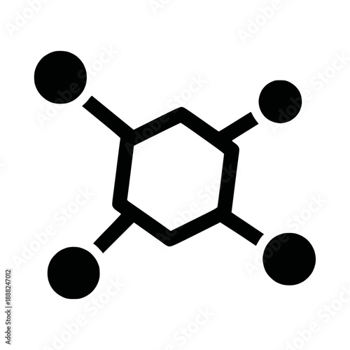 Abstract graphic symbol representing interconnected nodes and data flow, ideal for illustrating concepts of network communication and structural links