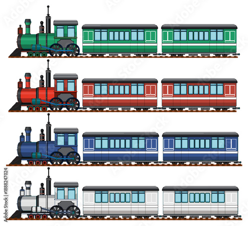 Illustration featuring a train, symbolizing travel, transportation, and railway journey in a stylized artistic design.
