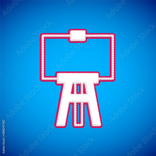 White Wood easel or painting art boards icon isolated on blue background. Vector