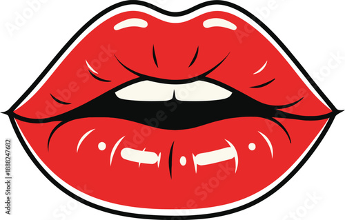 Vampire lips with fangs