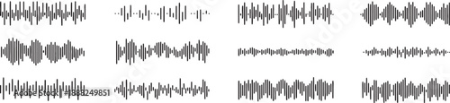 Set of digital sound waves and audio frequency spectrum signals for music design