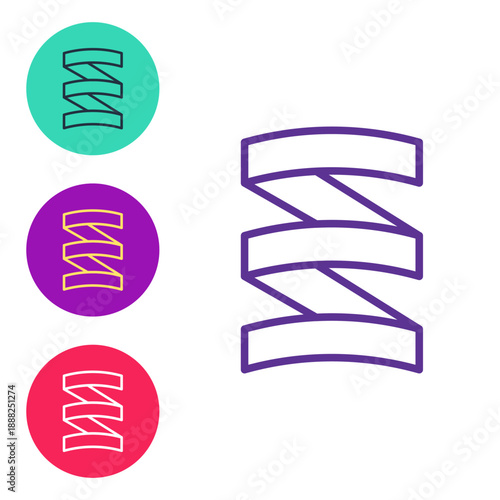 Set line Sports nutrition bodybuilding proteine power drink and food icon isolated on white background. Set icons colorful. Vector