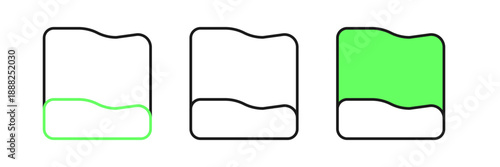 Set line Rectangular pillow icon isolated on white background. Cushion sign. Orthopedic pillow. Vector