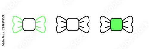 Set line Bow tie icon isolated on white background. Vector