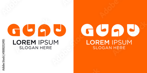 Stylish modern logo template featuring abstract letter G design in orange and white, perfect for corporate branding and business identity