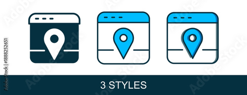 Filled outline Infographic of city map navigation icon isolated on white background. Mobile App Interface concept design. Geolacation concept. Vector