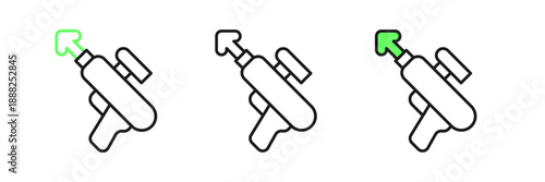 Set line Fishing harpoon icon isolated on white background. Fishery manufacturers for catching fish under water. Diving underwater equipment. Vector