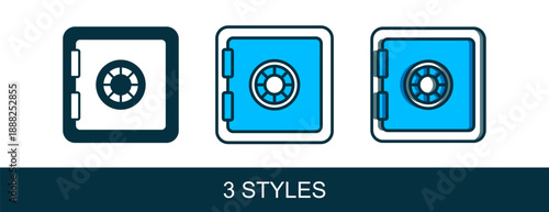 Filled outline Safe icon isolated on white background. The door safe a bank vault with a combination lock. Reliable Data Protection. Vector