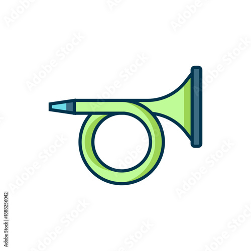 Filled outline Trumpet icon isolated on white background. Musical instrument. Flat filled outline style with shadow. Vector