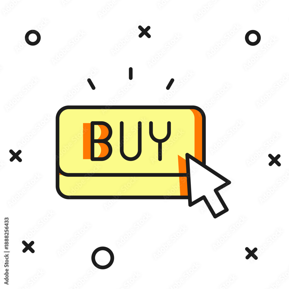 Fototapeta premium Filled outline Buy button icon isolated on white background. Flat filled outline style with shadow. Vector