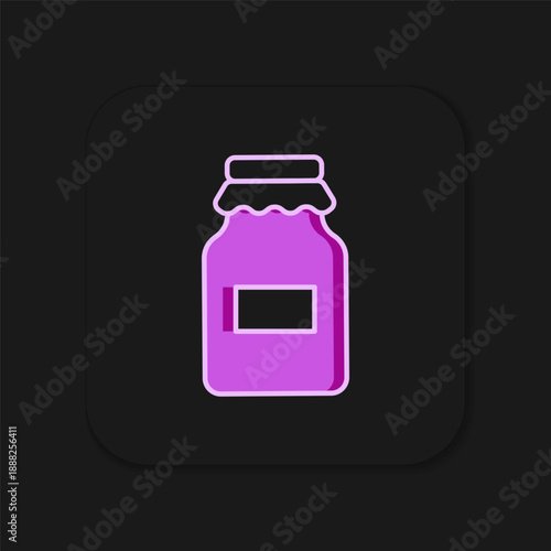 Filled outline Jar of honey icon isolated on black background. Food bank. Sweet natural food symbol. Flat filled outline style with shadow. Vector