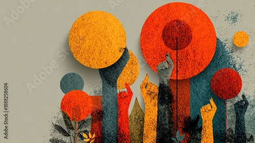 Creative design for Human Rights Day social media post with symbolic unity and diversity elements