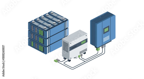 Industrial electrical equipment and battery storage system.