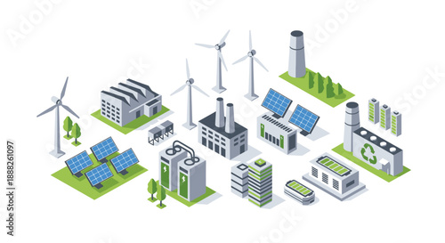 Sustainable Energy Infrastructure with Renewable Sources and Eco-Friendly Buildings.