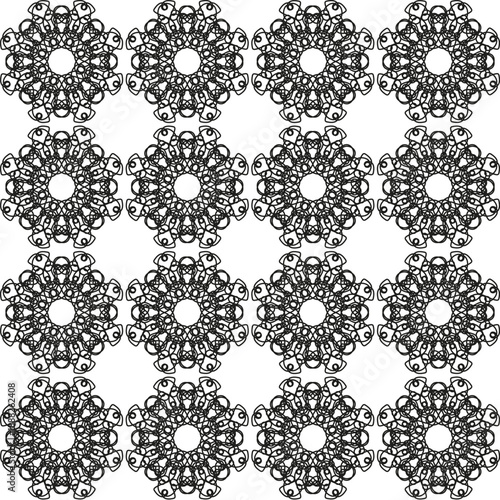 Beautiful seamless black lace pattern on a white background