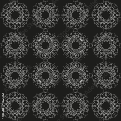 Seamless monochrome lace gray pattern