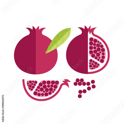 Pomegranate and slices 
