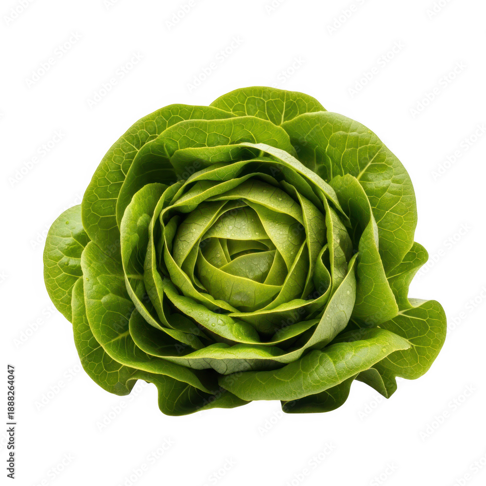 Fototapeta premium Fresh lettuce leaf isolated on transparent background isolated on transparent background