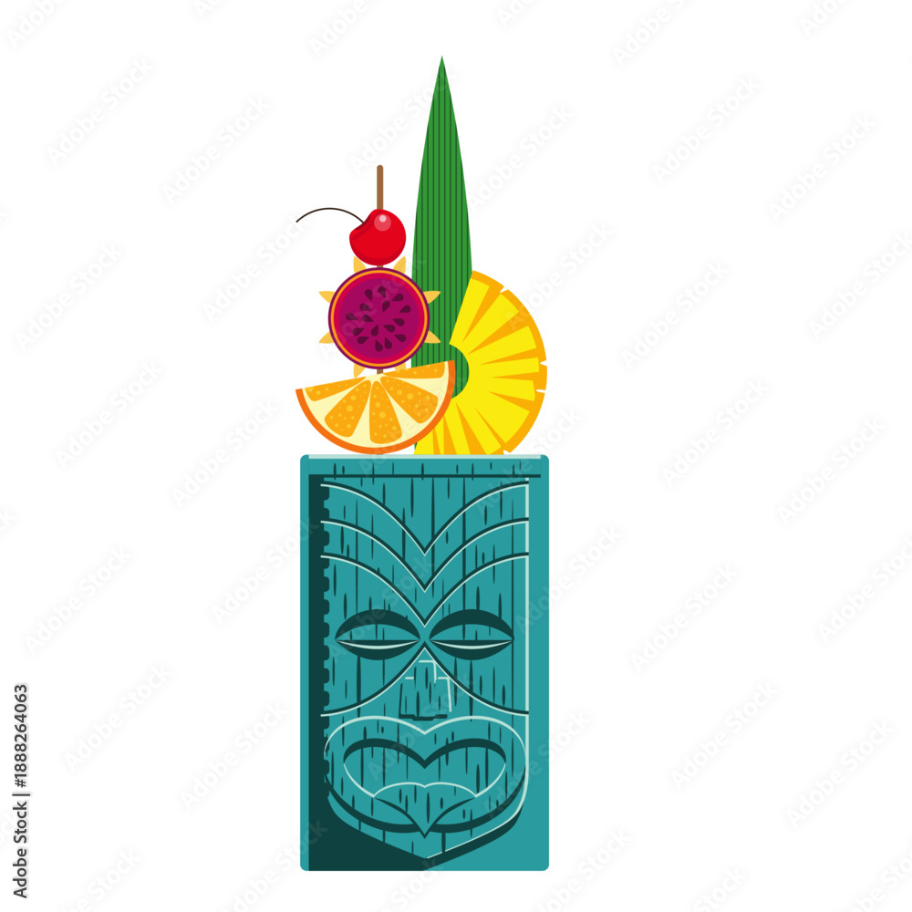 Fototapeta premium Tiki mug tropical cocktails