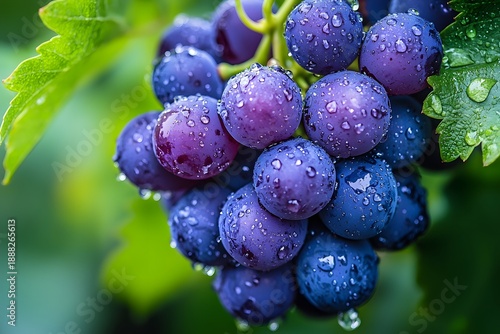 Wallpaper Mural Grapes macro closeup showing water drops and vibrant colors image Torontodigital.ca