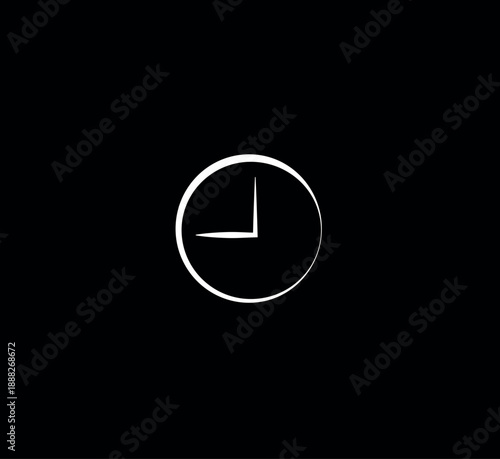 countdown timer on black background. time icon flat modern style. Clock icon. Vector illustration.