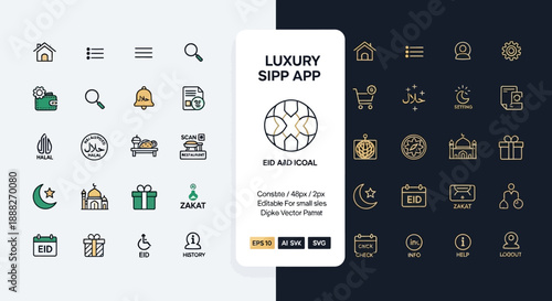 Luxury SIPP App User Interface Icons.