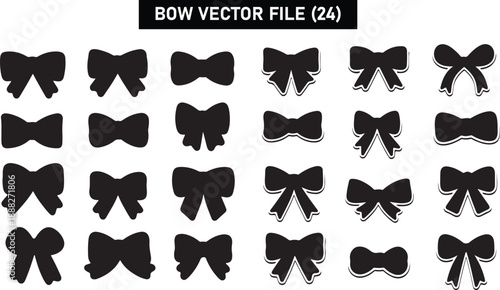 Bow vector file 24 ribbons gift decoration accessories present design collection graphic element