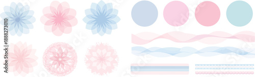 Geometric Guilloche Watermark Elements Collection for Certificates, Passports and Bank Design