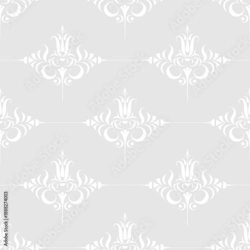 seamless botanical pattern of painted oriental motifs 