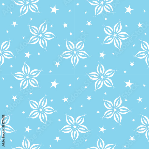 seamless botanical pattern of painted oriental motifs 