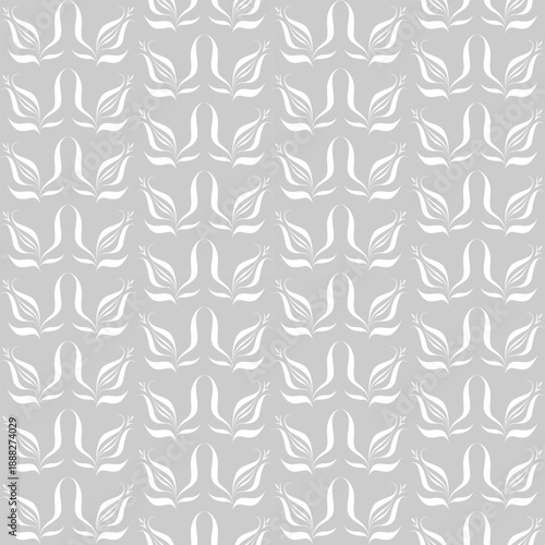 seamless botanical pattern of painted oriental motifs 