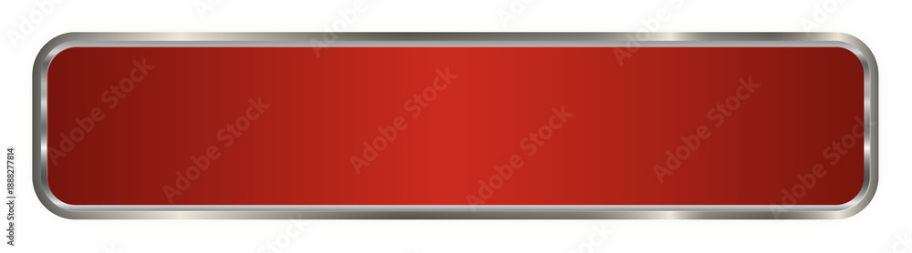 Fototapeta premium Red Gradient Button with Silver Border