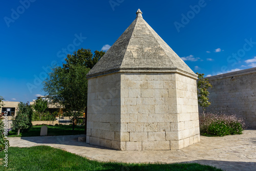 Imarat complex of tombs and mausoleums from various eras after the restoration in city of Agdam, Azerbaijan.