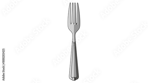 Elegant fork design on white background for kitchen decor and dining