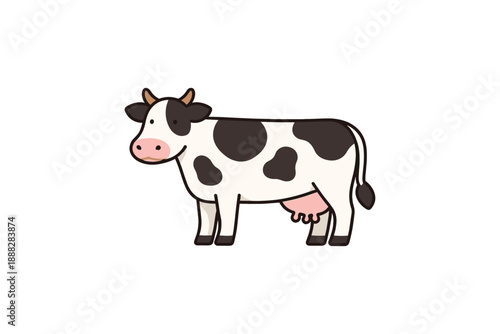 Cartoon cow clipart with black spots