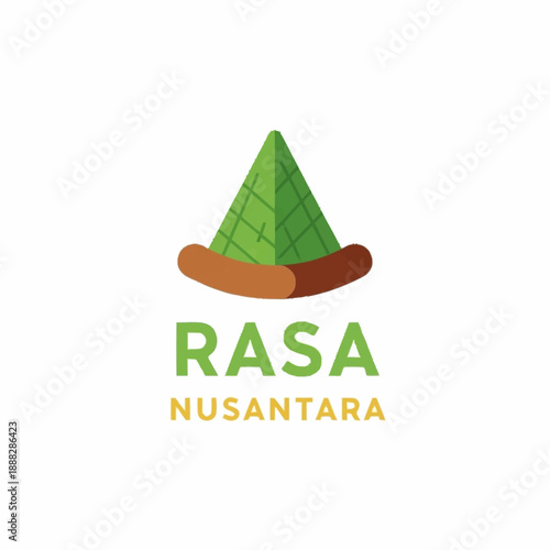 Indonesian Cuisine Logo with Traditional Hat and Nusantara Text.