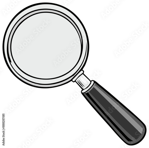 Magnifying glass illustration tool for examination inspection zoom