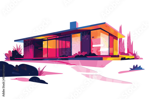 Bungalow isolated illustration