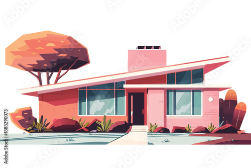 Bungalow isolated illustration