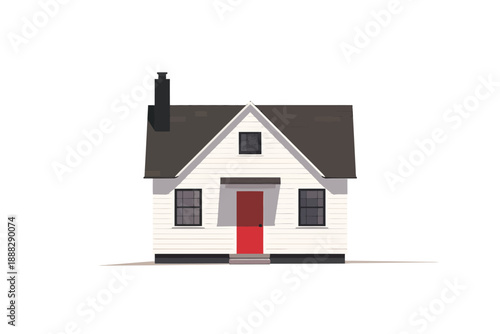 Cape Cod House isolated illustration
