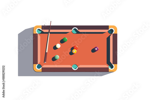 Pool Table top view isolated illustration