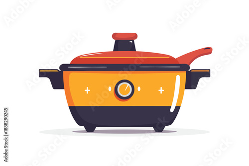 Slow Cooker isolated illustration