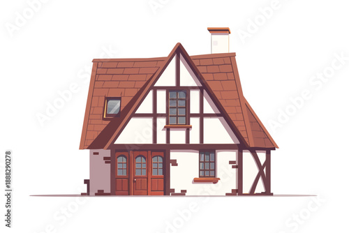 Tudor House isolated illustration