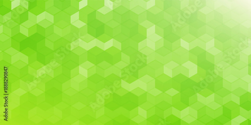 Green background with Hexagon Mosaic. Vector vertical bright wallpaper with juicy colors - Symbol of Eco and Natural.vector illustration.